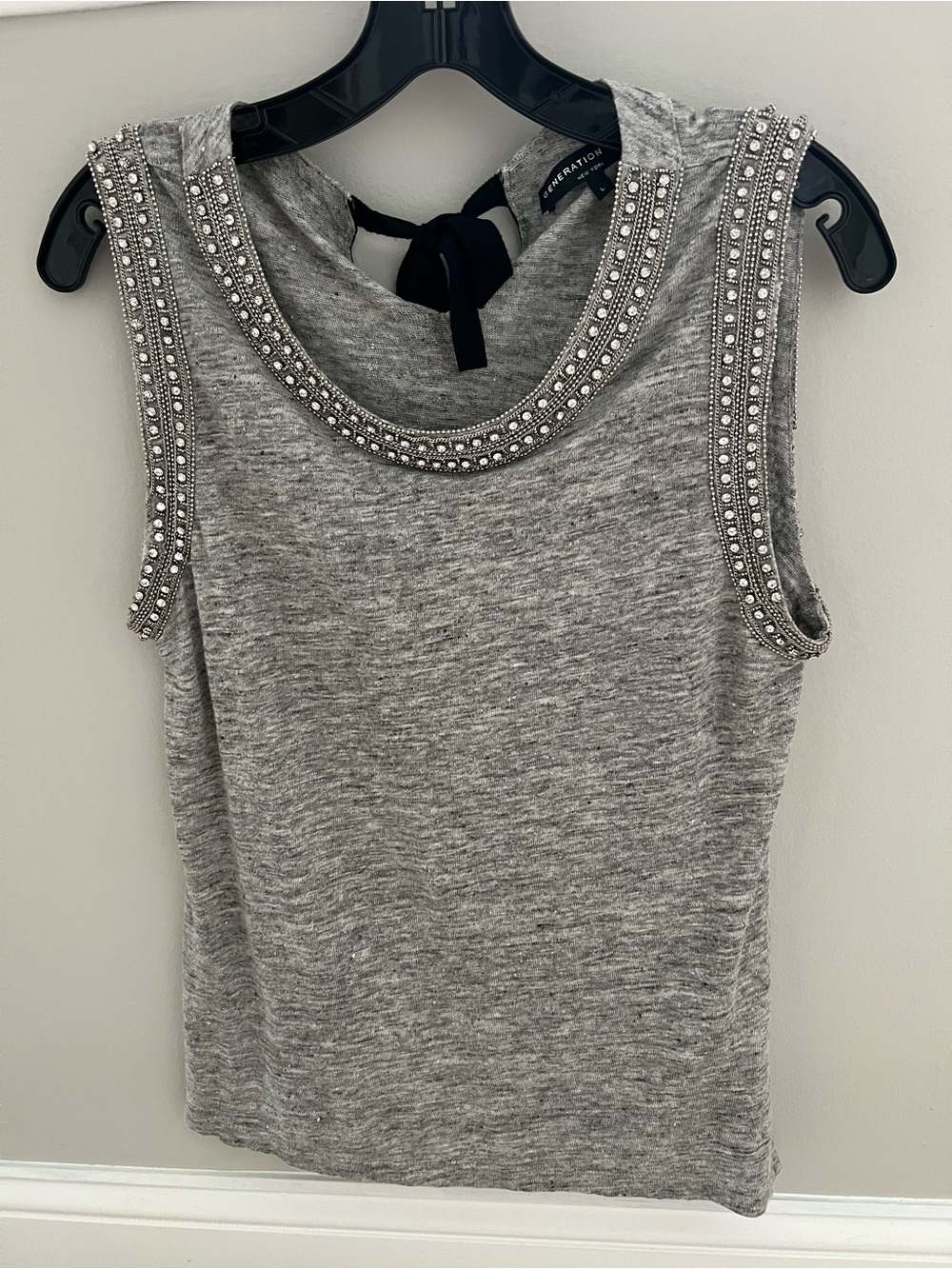 Generation Love linen jeweled sleeveless top size Large $295